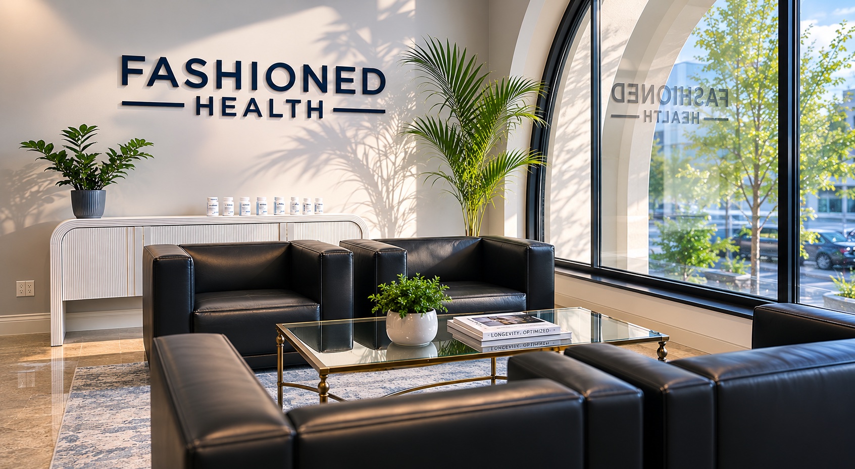 Fashioned Health luxury waiting room in Elmhurst, Illinois
